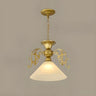 Vintage Classic Iron White Glass Cone Pendant Light Image - 3