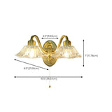 Vintage Clear Floral Glass and Brass Vanity Light Image - 18