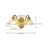 Vintage Clear Floral Glass and Brass Vanity Light Image - 19