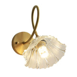 Vintage Clear Floral Glass and Gold Metal Vanity Light Image - 6