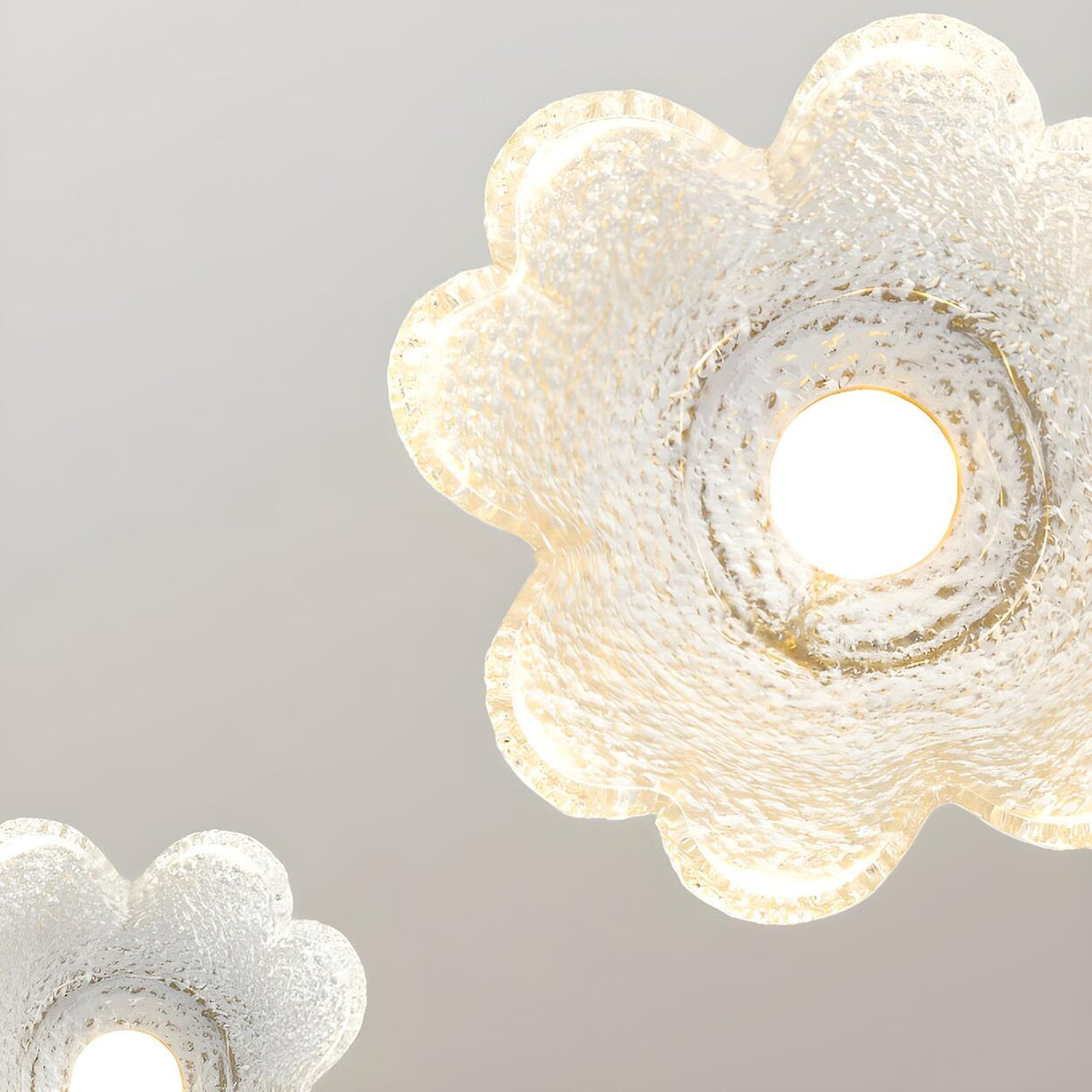 Vintage Clear Glass Flower Pendant Light Adjustable Height Image - 10