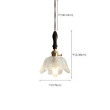 Vintage Clear Glass Flower Pendant Light Adjustable Height #size
