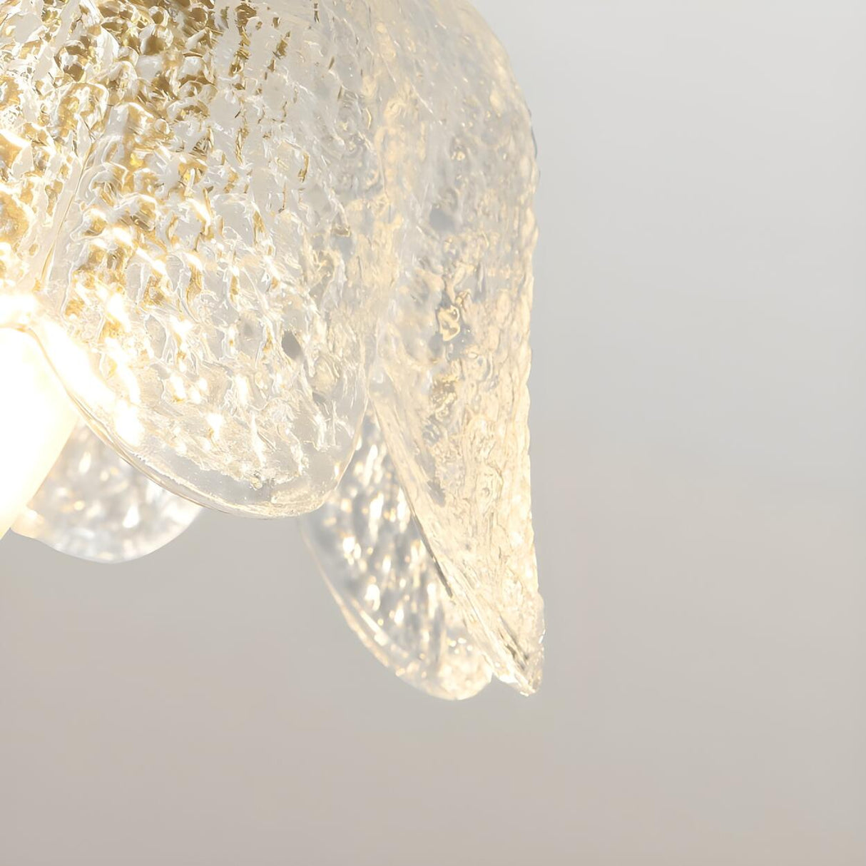 Vintage Clear Glass Flower Pendant Light Adjustable Height Image - 9