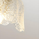 Vintage Clear Glass Flower Pendant Light Adjustable Height Image - 9