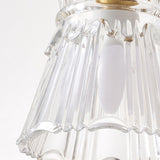 Vintage Clear Glass Shade Gold Pendant Wall Sconce Image - 15