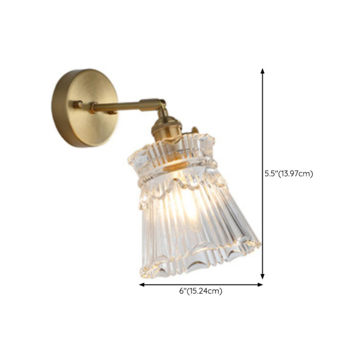 Vintage Clear Glass Shade Gold Pendant Wall Sconce Image - 24