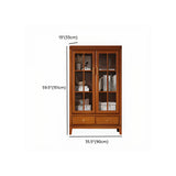 Vintage Closed Glass Door Tall Oak Storage Bookcases #size