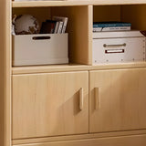Vintage Closed Vertical Timber Storage Bookcase Brown Image - 10