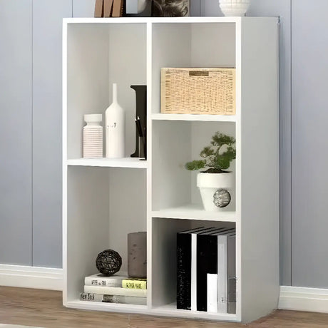 Vintage Closed Vertical Timber Storage Bookcase Brown Image - 2
