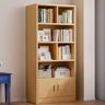 Vintage Closed Vertical Timber Storage Bookcase Brown Image - 3