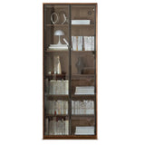 Vintage Closed Vertical Walnut Tall Barrister Bookcase Image - 11