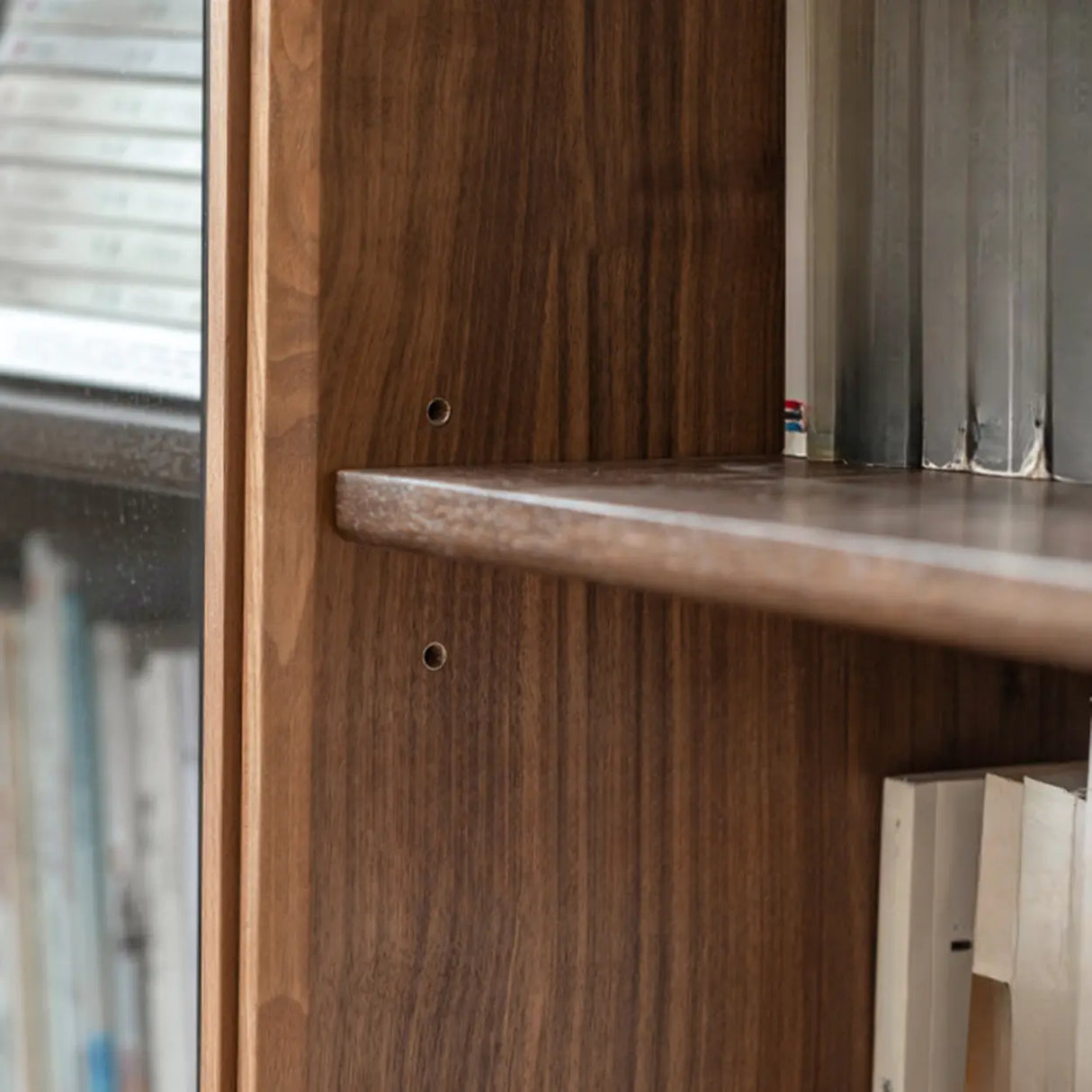 Vintage Closed Vertical Walnut Tall Barrister Bookcase Image - 12