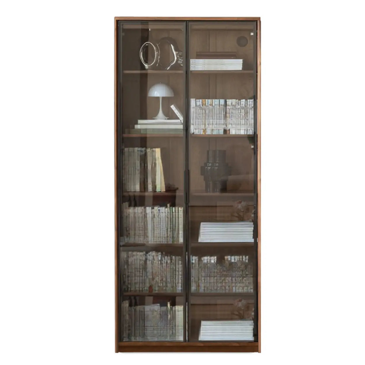 Vintage Closed Vertical Walnut Tall Barrister Bookcase Image - 13