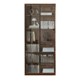 Vintage Closed Vertical Walnut Tall Barrister Bookcase Image - 13