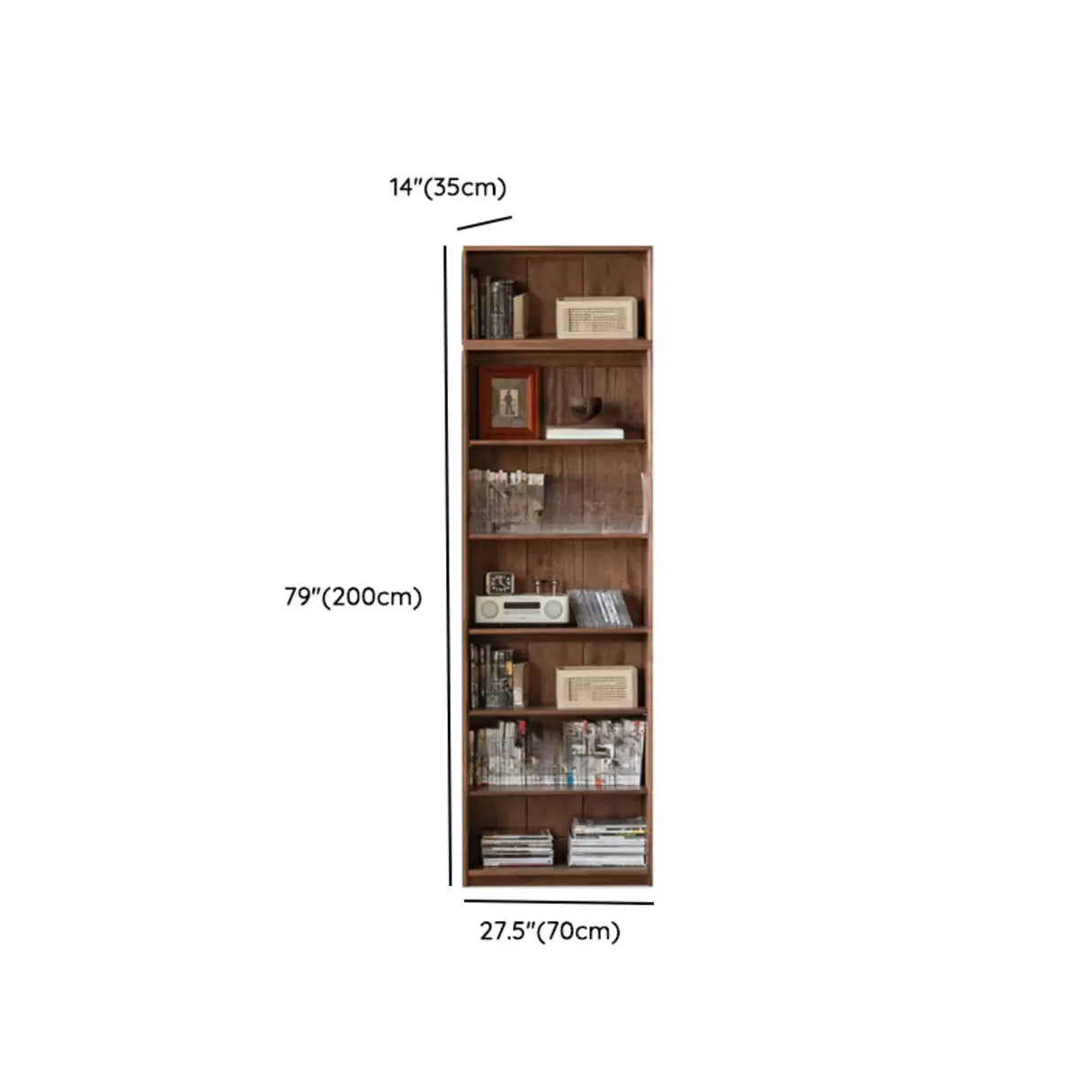 Vintage Closed Vertical Walnut Tall Barrister Bookcase Image - 16