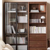 Vintage Closed Vertical Walnut Tall Barrister Bookcase Image - 1