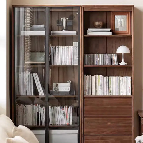 Vintage Closed Vertical Walnut Tall Barrister Bookcase Image - 1