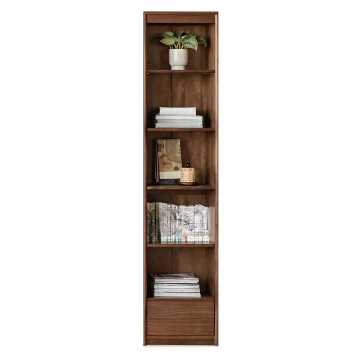 Vintage Closed Vertical Walnut Tall Barrister Bookcase Image - 2