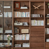 Vintage Closed Vertical Walnut Tall Barrister Bookcase Image - 3