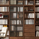 Vintage Closed Vertical Walnut Tall Barrister Bookcase Image - 6
