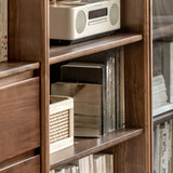Vintage Closed Vertical Walnut Tall Barrister Bookcase Image - 8