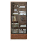 Vintage Closed Vertical Walnut Tall Barrister Bookcase Image - 9