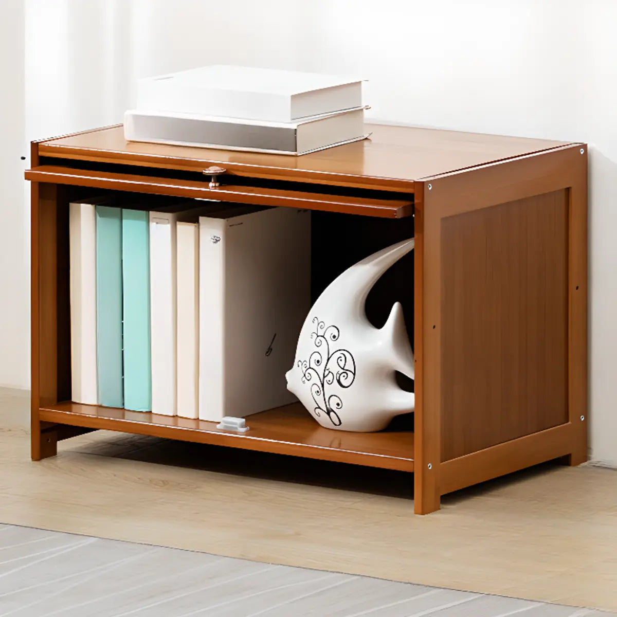 Vintage Cocoa Vertical Shelf Brown Storage Bookcase Image - 10