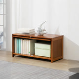 Vintage Cocoa Vertical Shelf Brown Storage Bookcase Image - 12