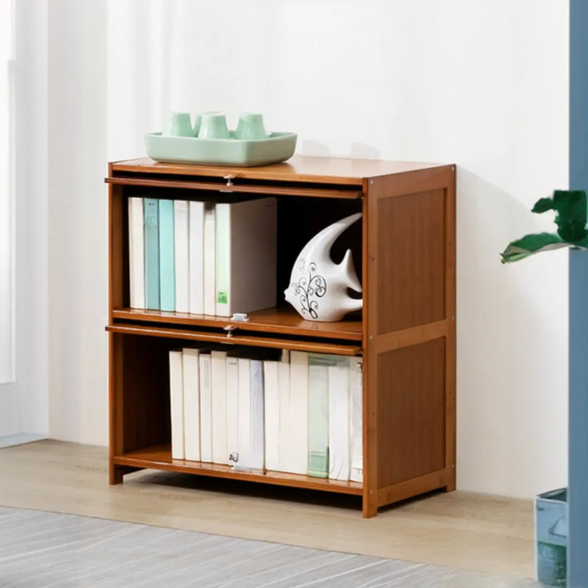 Vintage Cocoa Vertical Shelf Brown Storage Bookcase Image - 14