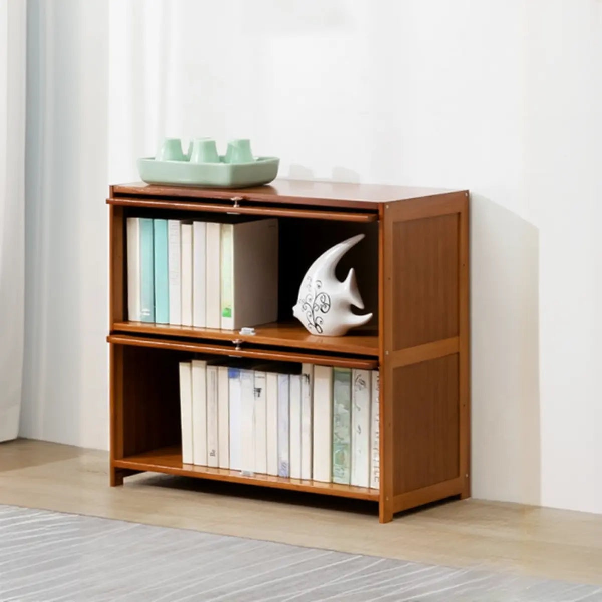 Vintage Cocoa Vertical Shelf Brown Storage Bookcase Image - 15