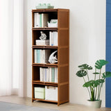 Vintage Cocoa Vertical Shelf Brown Storage Bookcase Image - 20