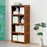 Vintage Cocoa Vertical Shelf Brown Storage Bookcase Image - 23