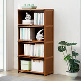 Vintage Cocoa Vertical Shelf Brown Storage Bookcase Image - 24