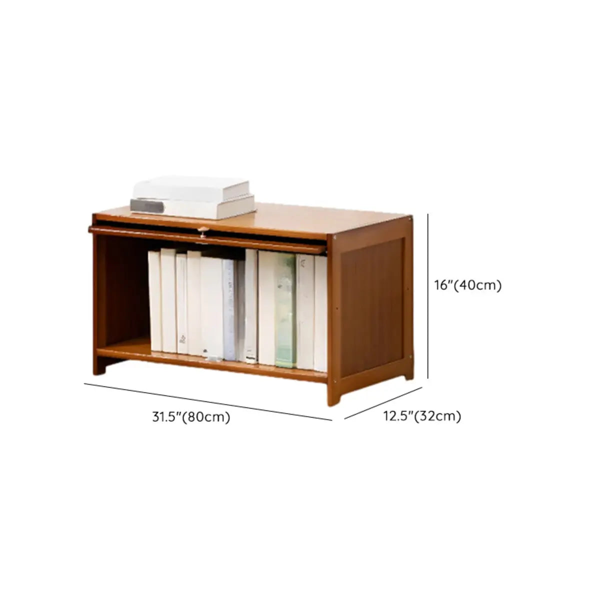 Vintage Cocoa Vertical Shelf Brown Storage Bookcase Image - 27