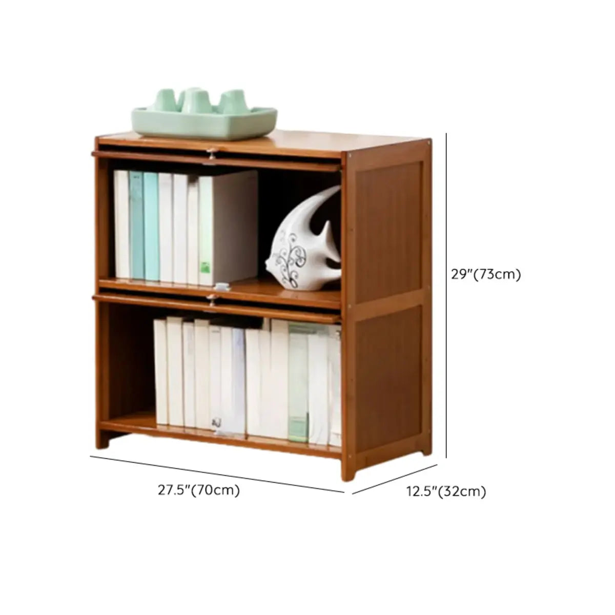 Vintage Cocoa Vertical Shelf Brown Storage Bookcase Image - 29