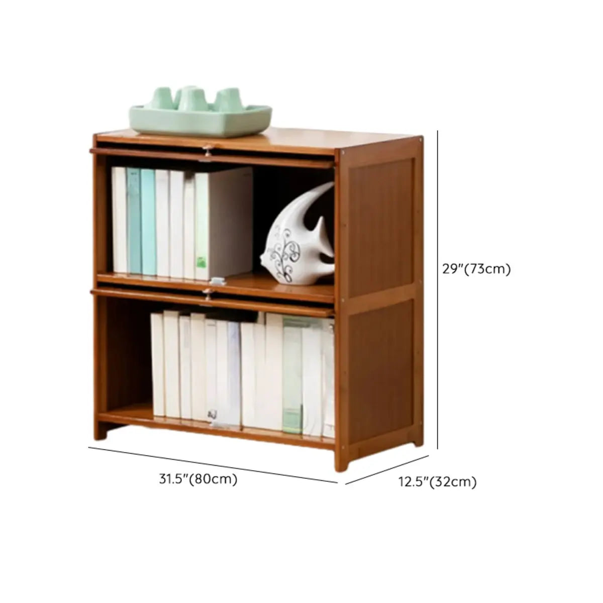 Vintage Cocoa Vertical Shelf Brown Storage Bookcase Image - 30