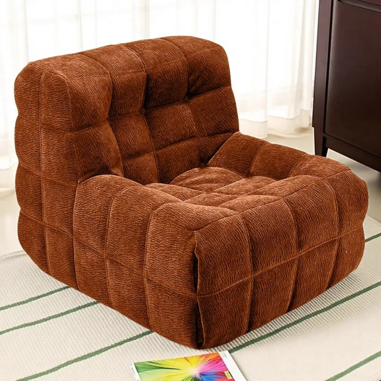 Vintage Compressed Sofa in a Box with Channel Quilting Image - 3