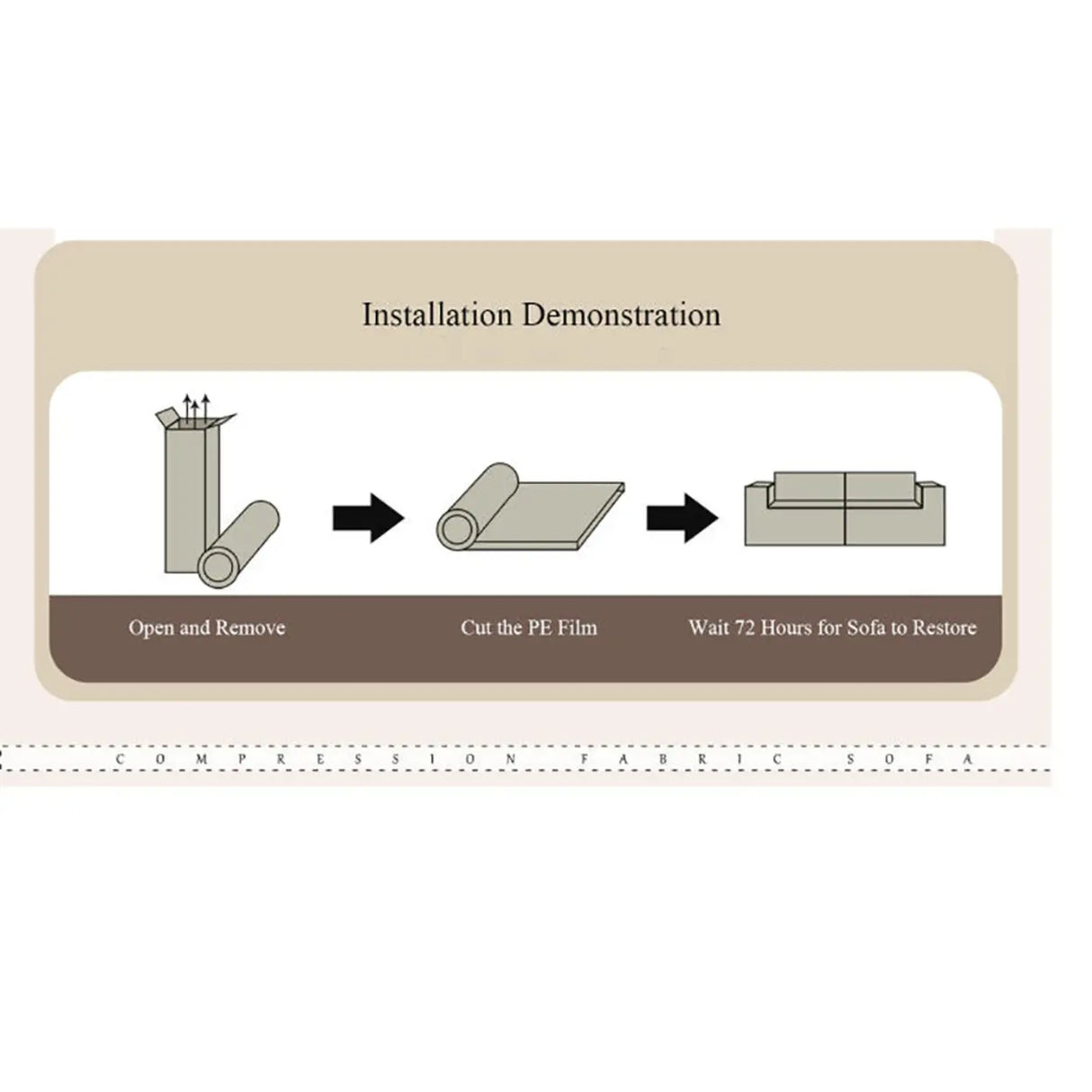 Vintage Compressed Sofa in a Box with Channel Quilting Image - 7