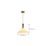 Vintage Cone Wood Pendant Light Dining Room Beige Image - 16