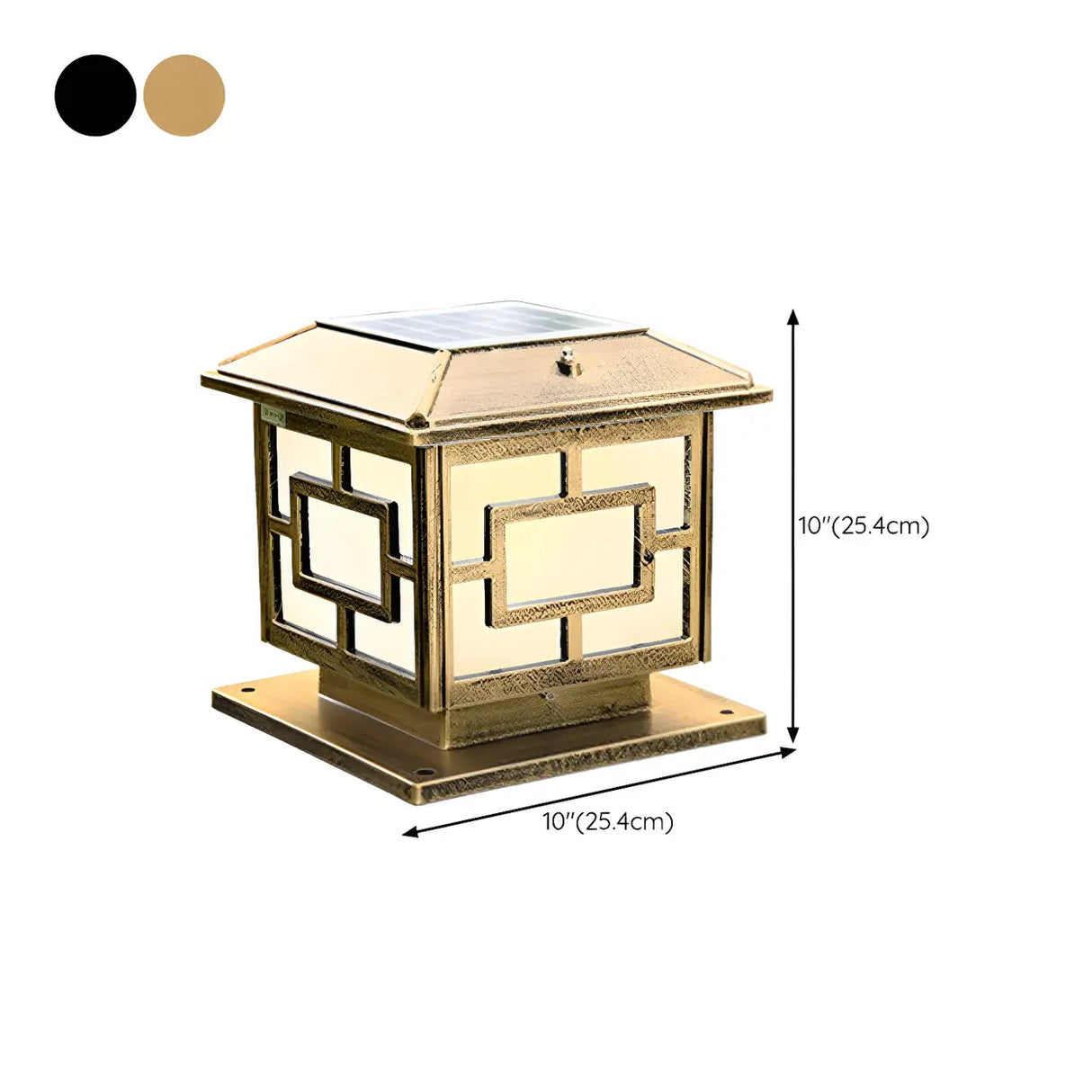 Vintage Copper Finish Solar Lantern Square Outdoor Lamp Image - 17
