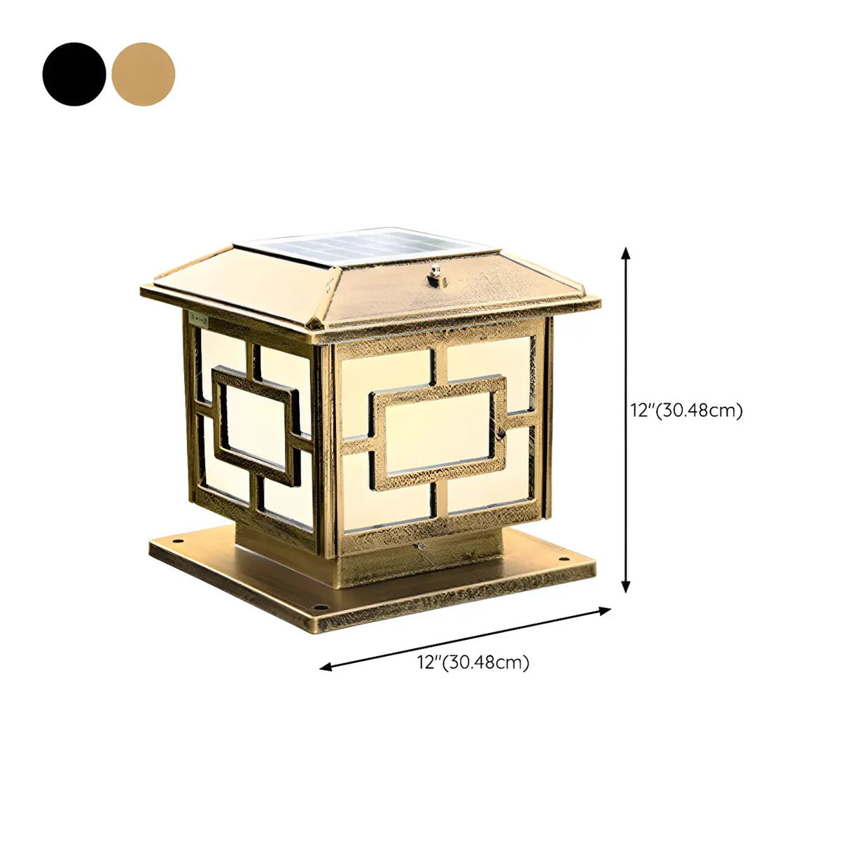 Vintage Copper Finish Solar Lantern Square Outdoor Lamp Image - 18