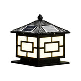Vintage Copper Finish Solar Lantern Square Outdoor Lamp Image - 2