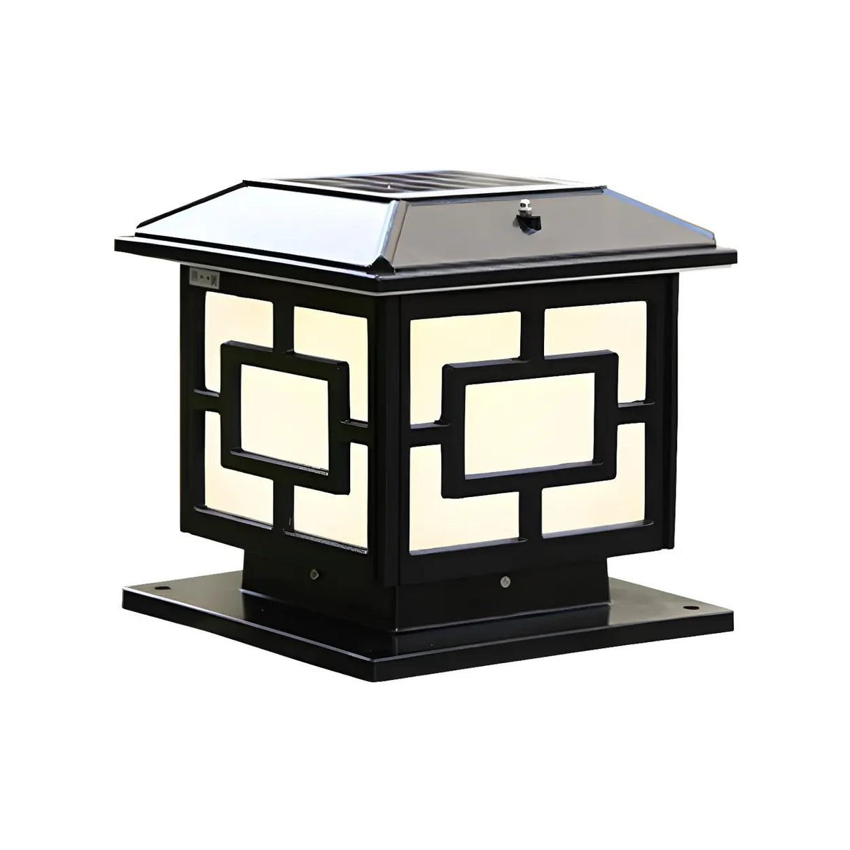 Vintage Copper Finish Solar Lantern Square Outdoor Lamp Image - 5