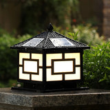 Vintage Copper Finish Solar Lantern Square Outdoor Lamp Image - 6