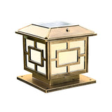 Vintage Copper Finish Solar Lantern Square Outdoor Lamp Image - 7