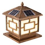 Vintage Copper Finish Solar Lantern Square Outdoor Lamp Image - 9