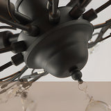 Vintage Crystal Branch Black Semi-Flush Mount Light Image - 18