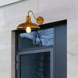 Vintage Curved and Dome Metal Exterior Wall Sconce Image - 10