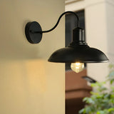 Vintage Curved and Dome Metal Exterior Wall Sconce Image - 11
