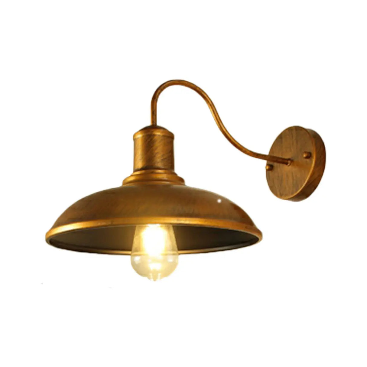 Vintage Curved and Dome Metal Exterior Wall Sconce Image - 13